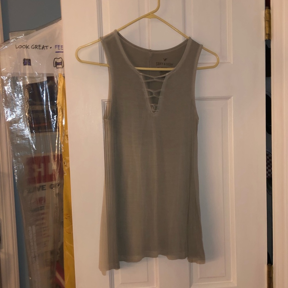 American Eagle Grey Swing Tank Top